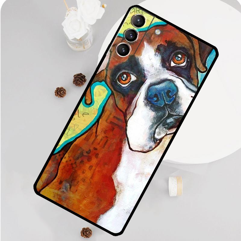 Чехол для телефона с собакой Боксер Для Samsung Galaxy S25 S26 Ultra S20 S21 S22 S23 S24 Plus S10 S25 FE Funda Чехол