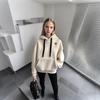 Loose Women Hoodies Winter Hoodie Sweatshirts Streetwear Thick Lamb Wool Bear Outwear