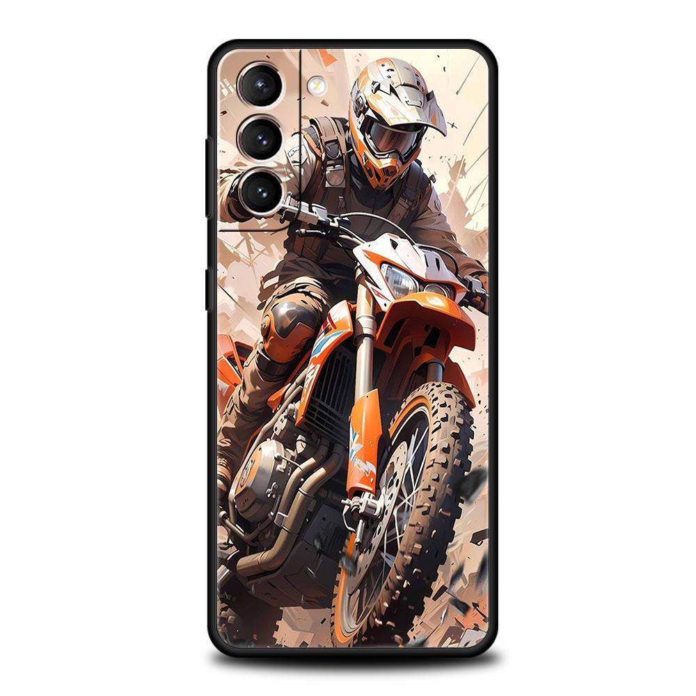 Чехол для телефона для мотоспорта Мотокросс Для Samsung Galaxy S24 S23 S22 S20 Ultra S21 FE 5G S10 S9 Plus S10E S8 Мягкий чехол
