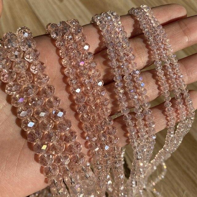 3/4/6/8 мм граненые круглые австрийские хрустальные бусины, блестящие стеклянные бусины-распорки Rondelle для рукоделия, изготовления ювелирных изделий, сделай сам, браслет 15 ''