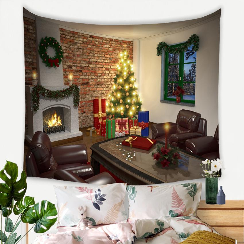 Рождественский новогодний декор, гобелен, гобелен со свечой, настенный художественный гобелен, декор для спальни, домашний декор для гостиной, подарок на Новый год