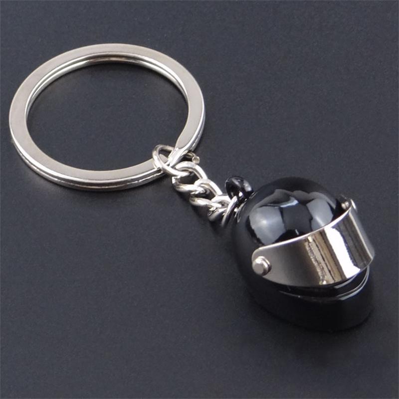 New 3d Creative Simulation Motorcycle Helmet Keychains Mini Stereo Cap Model Backpack Key Pendant For Men Ornament Gifts