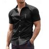 Men's 3D Solid Color Printed Shirt Button Up Shirt Casual Shirt Summer Shirt Short Sleeved Daily Vacation Clothing