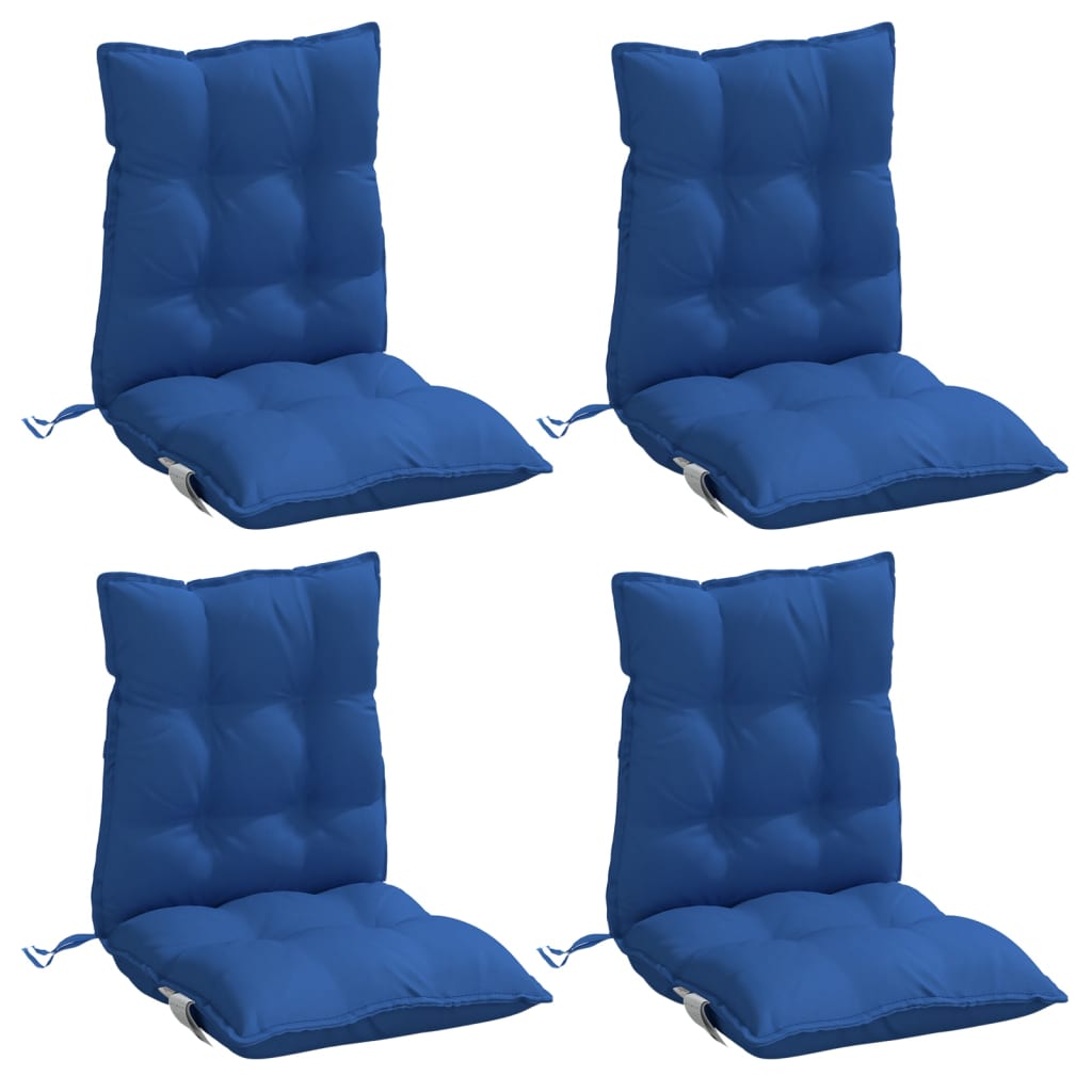 Low back Chair Cushions 4 pcs Royal Blue Oxford Fabric