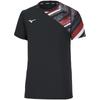 Теннисная одежда Игровая футболка с коротким рукавом Влагоотводящая Быстросохнущая 62JAA004 Черный S [Mizuno]