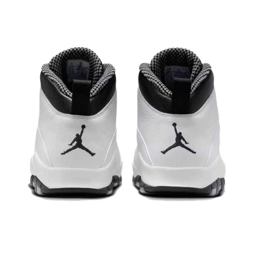 Мужские кроссовки Air Jordan 10 Retro Steel 2025 Белые Черные Светло-стальной-серый HJ6779-104