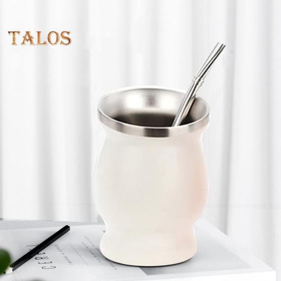 Набор чашек Yerba Mate, чашка в форме тыквы с двойными стенками из нержавеющей стали и щеткой для чистки чашек Bombilla, чайный набор, богатый антиоксидантами и повышающий энергию