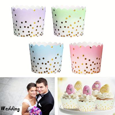 50 шт., штампованные негабаритные формы для кексов, формы для кексов для выпечки, милые одноразовые чашки для торта «сделай сам», подходят для свадьбы, дня рождения, домашней вечеринки