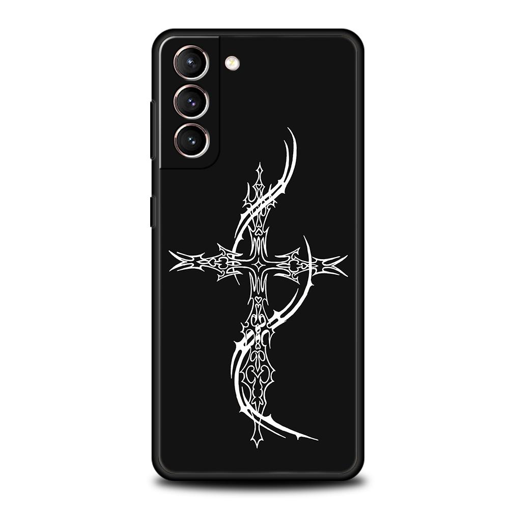 Кибер-сигил Линия креста Чехол для телефона Для Samsung Galaxy S25 Edge S24 S23 S22 Ultra S20 S21 FE 5G S10 S9 Plus S10E Мягкая крышка