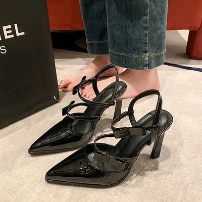 Женские босоножки на высоком каблуке с острым носком One Kick Bow, женские туфли, деловые, с закрытым носком, модные босоножки De Mujer