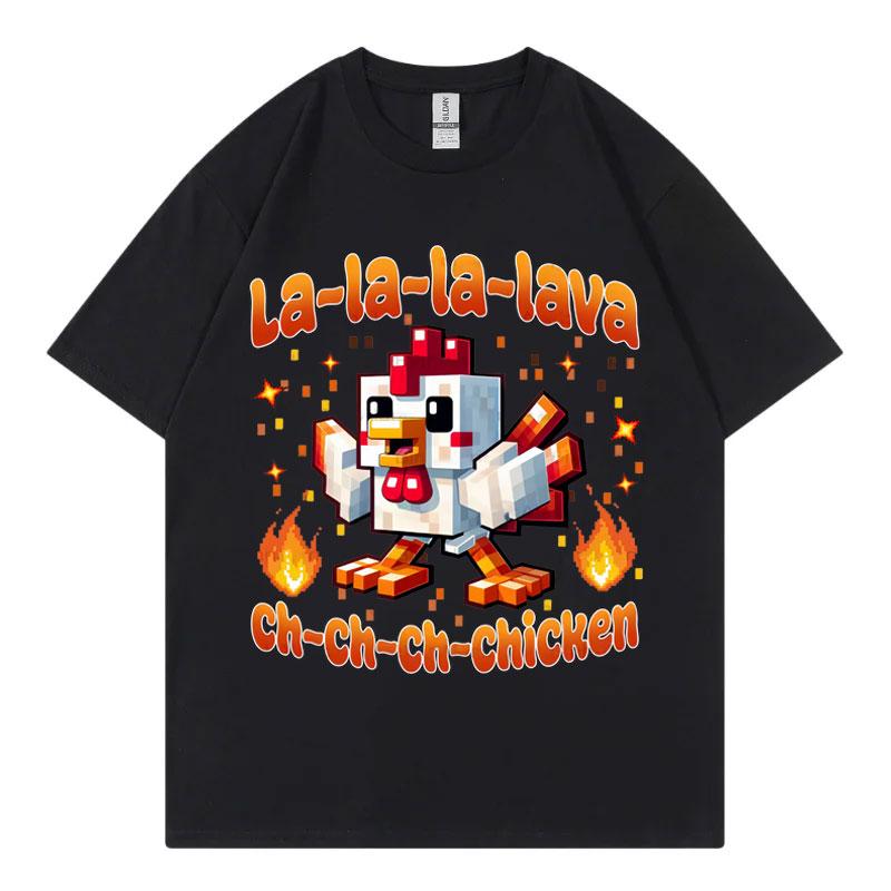Fashion Lava Chicken Movie Funny T Shirt Men Women Clothing Harajuku Cartoon Short Sleeve T-shirt Summer Casual Cotton T-shirts