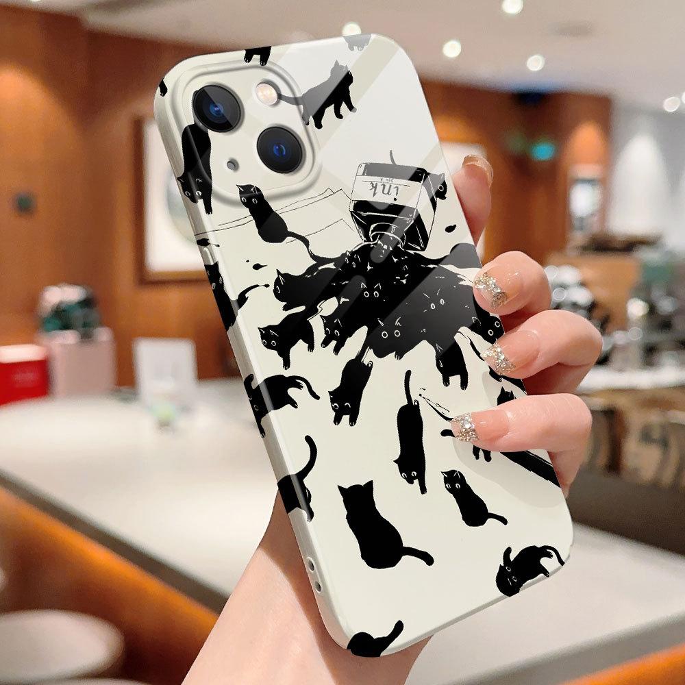 Чехол для телефона с рисунком котов для Samsung Galaxy S20 FE 5G A52 iPhone 11 Xiaomi Redmi VIVO OPPO Realme Huawei Infinix Противоударный Ультратонкий Жесткий Чехол