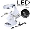 3 Hand Soldering Iron Stand Welding Tool With Magnifying Glass Illuminated LED Alligator Clip Holder Clamp Helping Repair