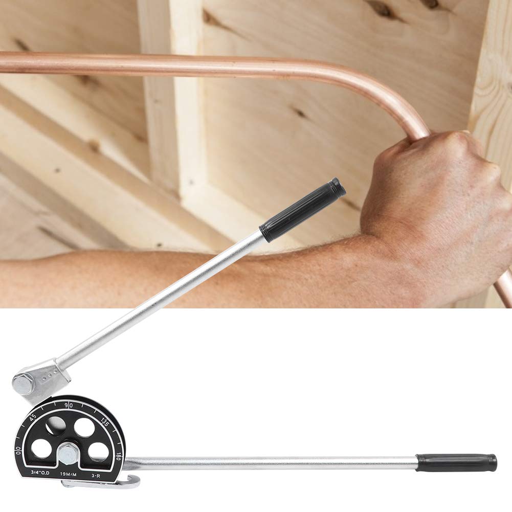 19mm Pipe Bender, Hand Tool, 180 Degree, High-Hardness Steel + Aluminum Alloy Pipe Bender Kit, Manual Tube Bender for Bending Copper and Aluminum