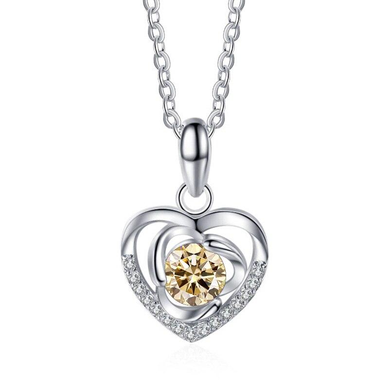Bague Ringen 1.0ct Сердце Муассанит Подвеска Для Женщин Блестящие Имитация Алмазов Ювелирные Изделия Стерлингового Серебра 925 Изысканные Ювелирные Изделия Подарок