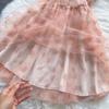 Women's Summer Pink Sweet Dress Mesh Party Mini Cute Dresses