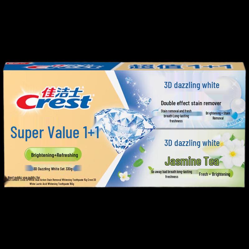 Crest 3D White Dual Effect Jasmine Tea Toothpaste 4-Pack
