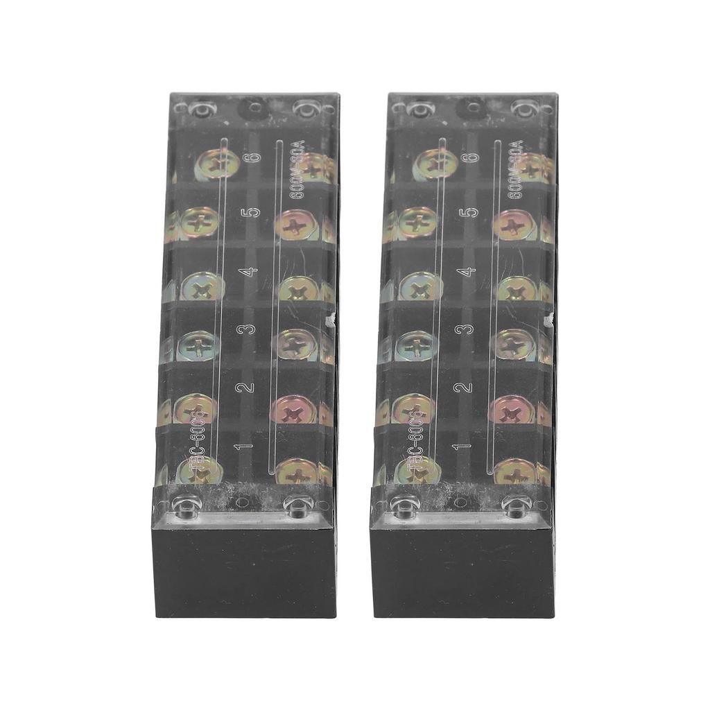 Terminal Strip Dual Row Screw Clamp Wire Terminal Block with Clear Cover for Bridge Lighting 60A