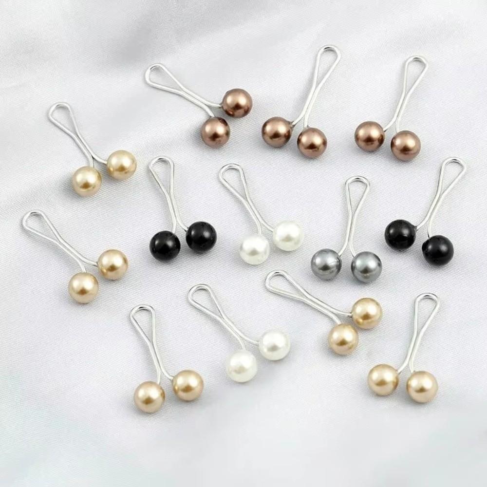 High Quality U-Shaped Pearl Brooch Fixed Straps Adjustable Collar Clip Scarf Pin Anti Slip DIY Sewing Brooches Dress Decoration