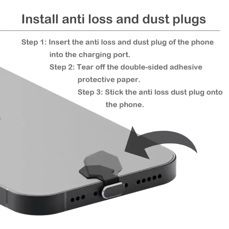 Портативные защитные колпачки-заглушки из сплава с портом зарядки USB C от потери, подходят для ежедневного использования смартфонов, для любителей активного отдыха