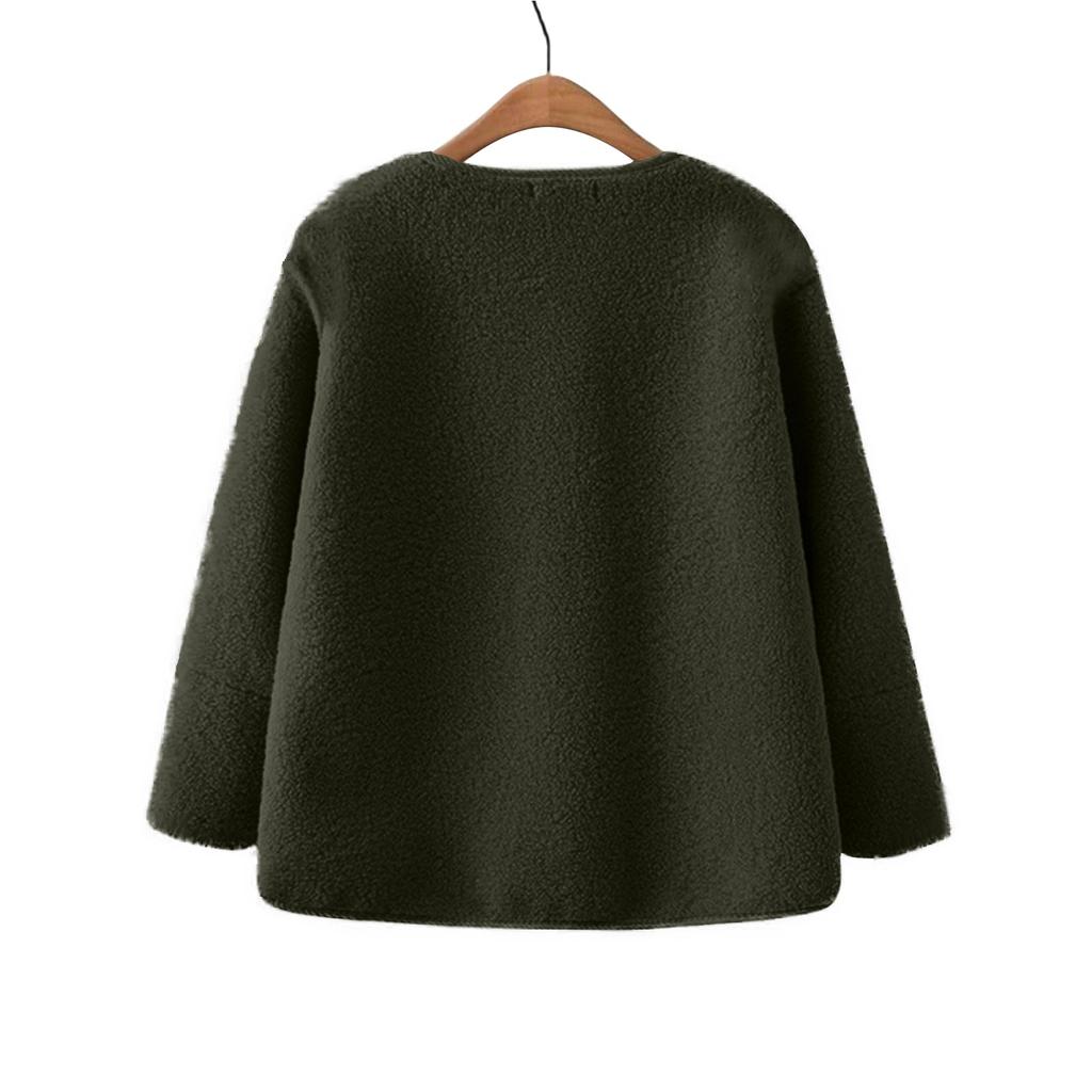 Women's Warm Winter Coats Casual Long Sleeve Button Up Fuzzy Fleece Jackets Outerwear