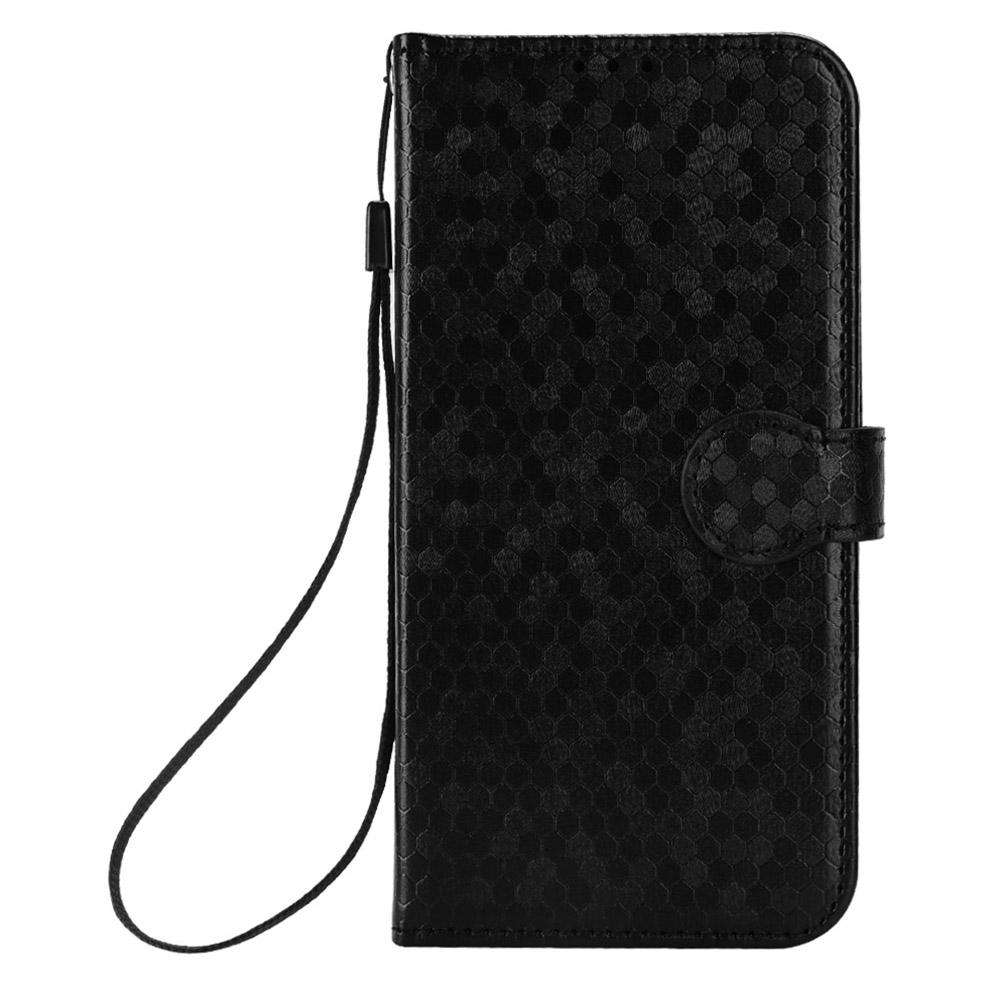 For Oppo Reno14 F 5G Wallet Case Dot Pattern Imprint PU Leather Phone Cover with Wrist Strap