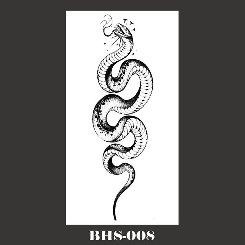 1шт черная змея водонепроницаемый поддельные татуировки временные татуировки наклейки