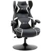 Gaming Chair, Gaming Seat, Integrated Speakers, Reclining Backrest, Black+White, 69 x 73 x 118cm