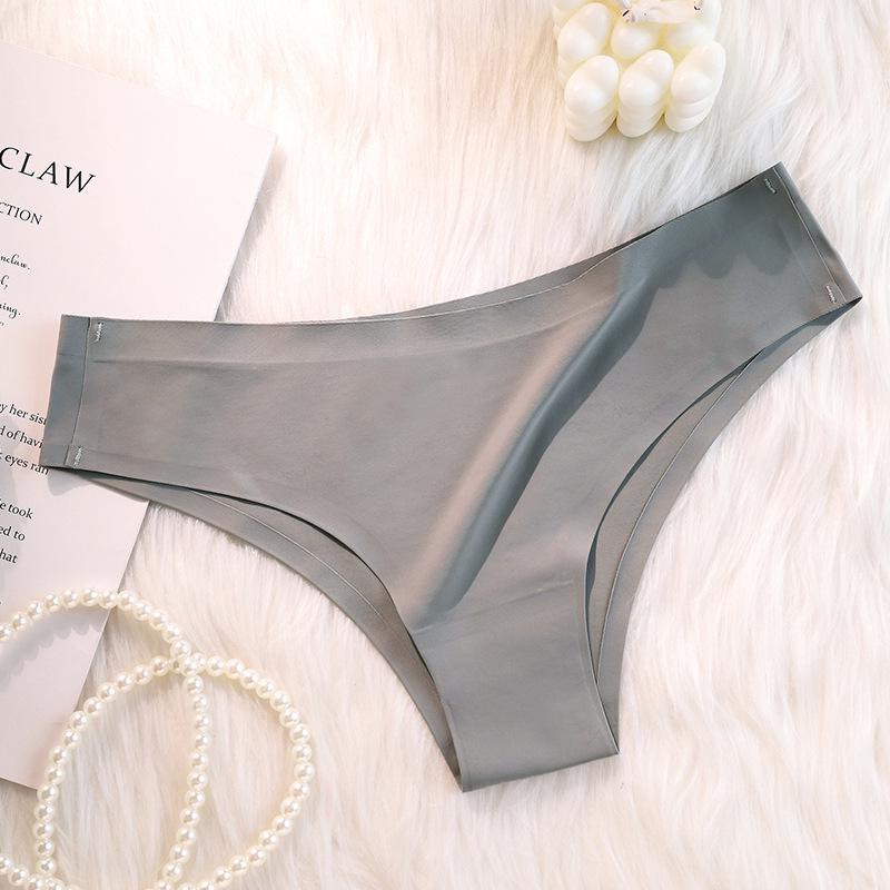 Ice Silk Seamless Mid-Waist Thong - Breathable & Comfortable Women's Panties