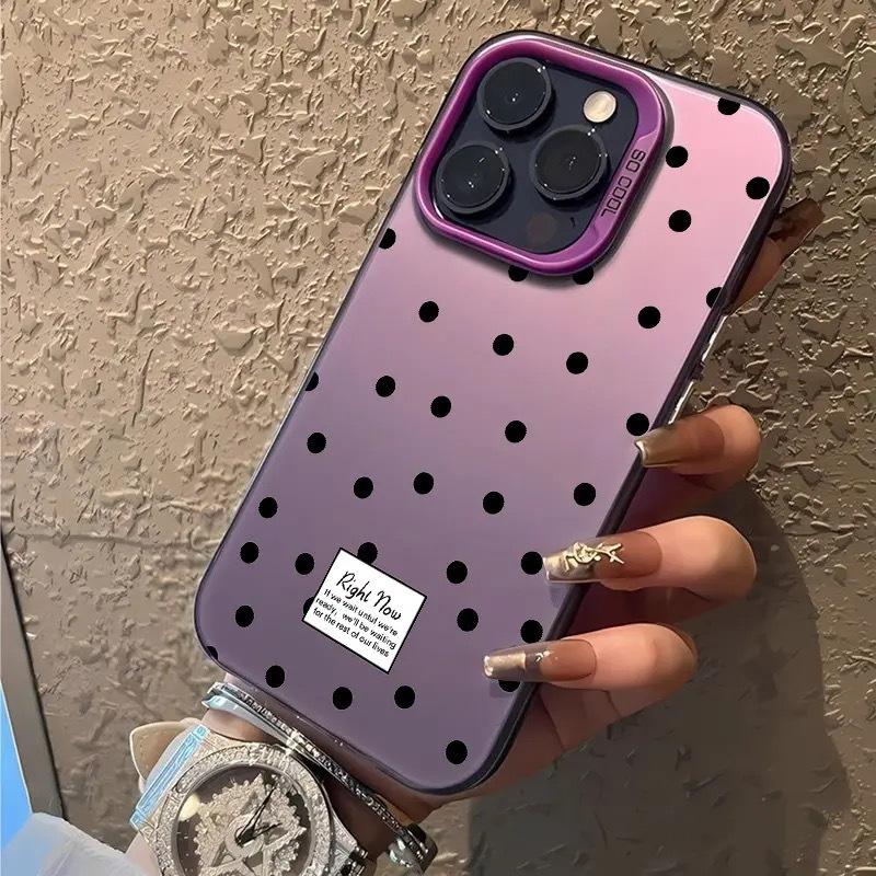 Polka dot heart-shaped iPhone 18 Pro phone case, 16/15/14 Plus, laser-cut iPhone 12, 11XS Max, 13
