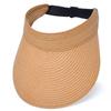 UPF50+ Широкие поля козырька шляпа для женщин соломенная пляжная солнцезащитная шляпа складной конский хвост с защитой от ультрафиолета