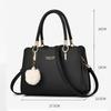 Yogodlns Large Capacity Women Top Handle Bags Fashion Middle Age Mom's Bag Single Shoulder Crossbody Bag PU Leather Hairball Handbag