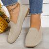 Shallow Ladies Flats Casual Shoes for Women Slip-On Square Toe Loafers Solid Color Shoe Breathable Fashion Zapatos Para Mujeres