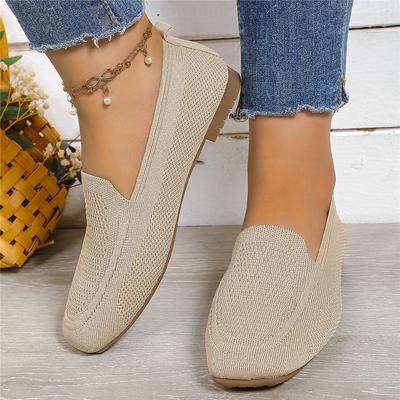 Небольшие женские туфли на плоской подошве, повседневная обувь для женщин, мокасины с квадратным носком, однотонная обувь, дышащая мода, Zapatos Para Mujeres