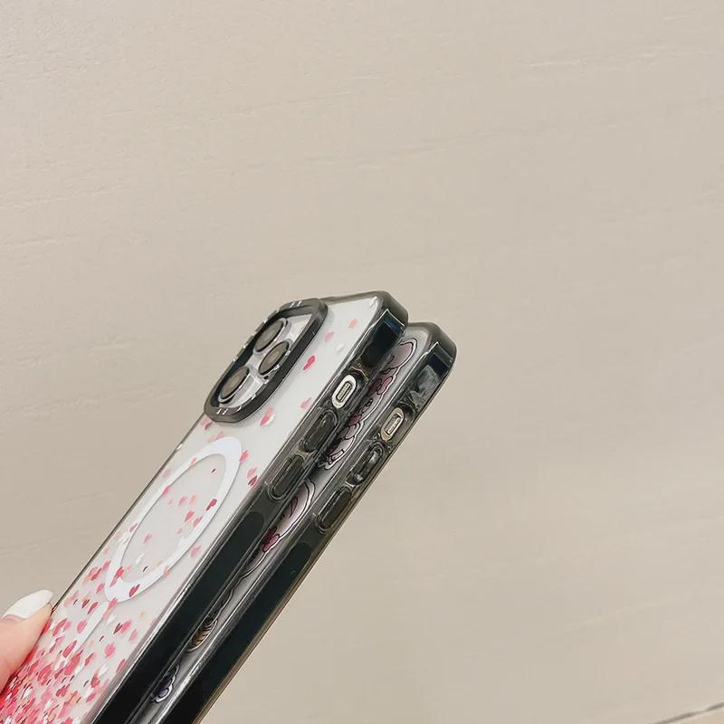 Магнитный чехол Pink Inspirational Rabbit для iPhone 16 Pro Max — модный чехол против падения