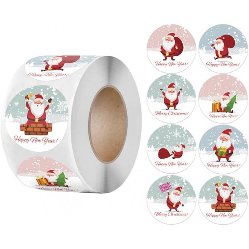 500Pcs Christmas Stickers Christmas Theme Seal Labels Stickers for DIY Gift Box Baking Package Envelope Decor