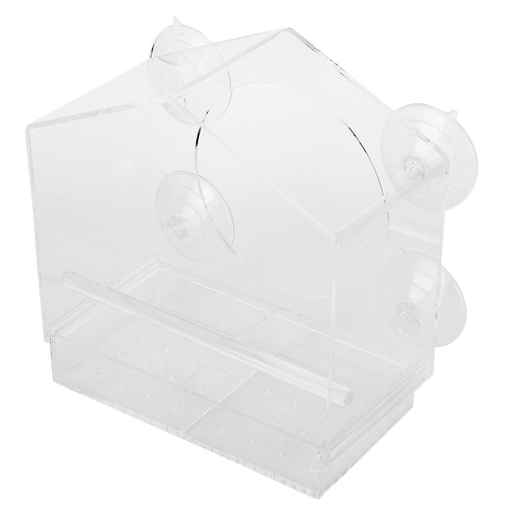 Прозрачная акриловая уличная кормушка для птиц, устройство подачи, отдельный контейнер для еды