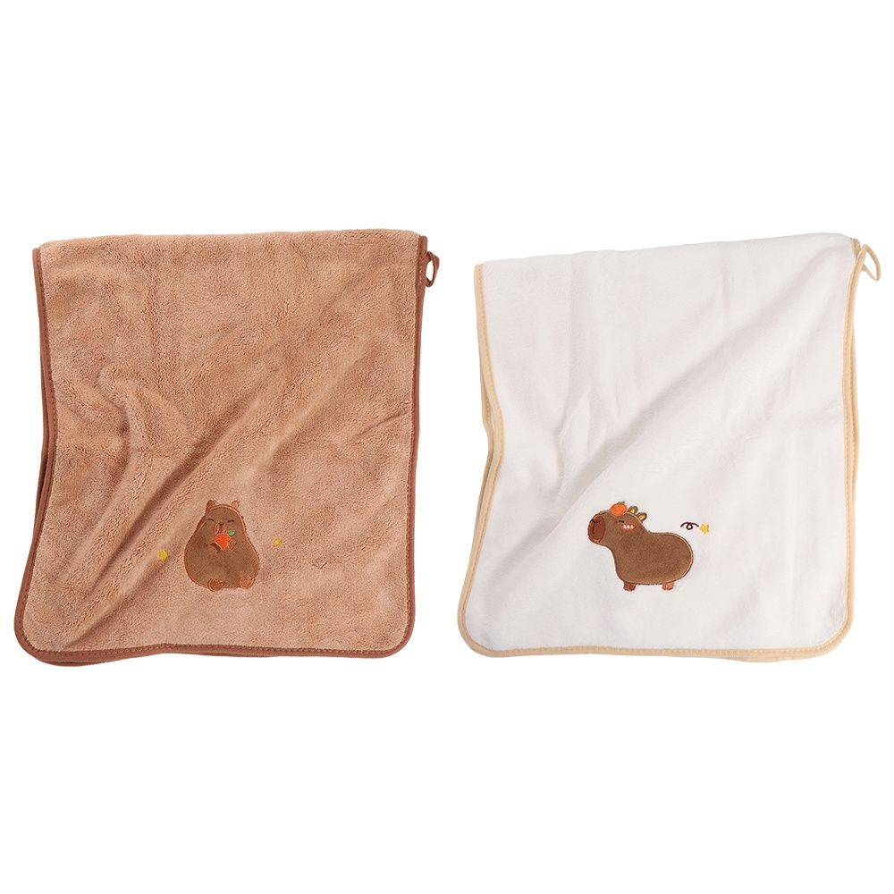 Soft Capybara Pattern Cartoon Towel Super Absorbent Coral Velvet Bath Towel Cartoon Thicker Face Towel Bathroom