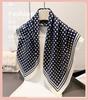 Classic polka dot simulation silk printing square scarf shawl scarf high-end neck small square scarf headscarf silk scarf women