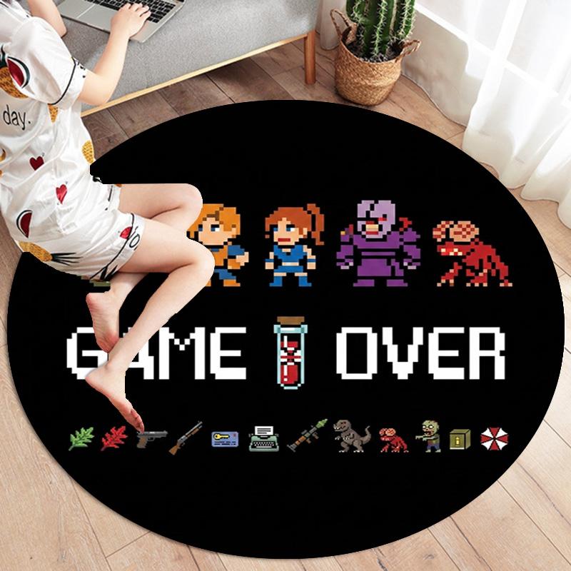 Resident Evil Round Area Rug Carpet Rug For Living Room Bedroom Sofa Playroom Decor Nonslip Floor Mat