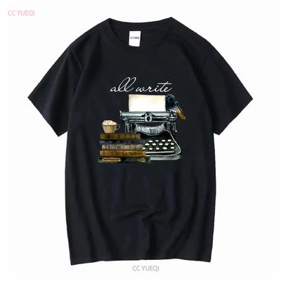 Футболка All Write Винтажный Типографская машинка Письмо Книги Роман Ретро Писатель Хоббист с длинным или коротким рукавом винтажная Стираная