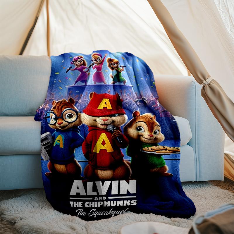 Alvin Chipmunks Theme Printed Blanket Perfect For Couch Bed Travel Outdoor Use Machine Washable Cozy Durable