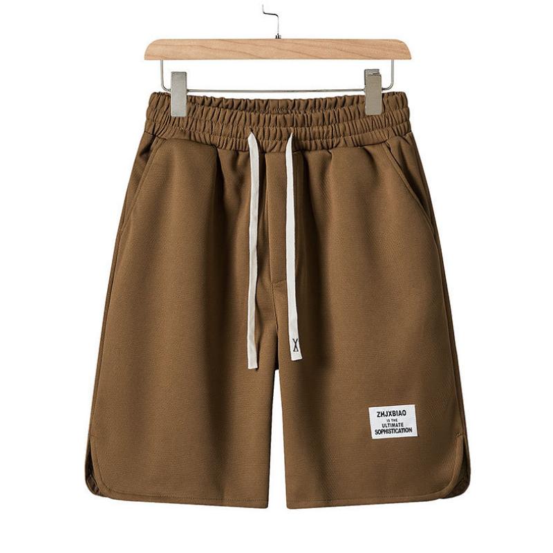 Summer Short-sleeved Suit Men's Round Neck T-shirt Solid Color Half-sleeved Cardigan Thin Breathable Five-point Pants Two-piece Suit