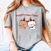 С Новым Годом Bubu Dudu Эмодзи Графическая Футболка Модные Веселые Новогодние Футболки Модная Уличная Одежда Мультяшные Праздничные Вечеринки Хлопковые Футболки