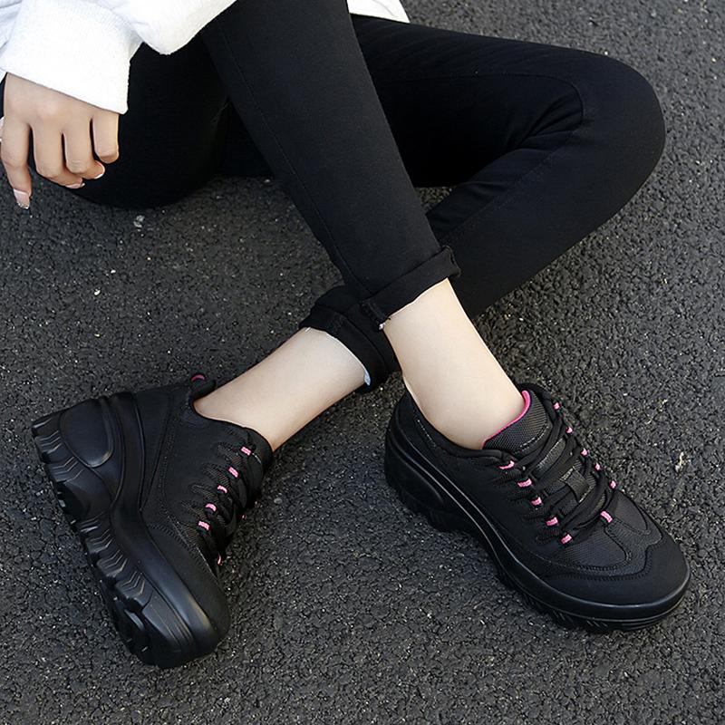 TUINANLE Женские кроссовки на массивном каблуке, повседневные туфли на высоком каблуке на танкетке, женские водонепроницаемые туфли на плоской подошве со шнуровкой