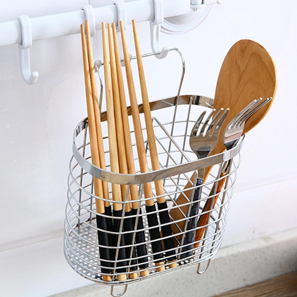 Подставка для хранения палочек из нержавеющей стали, многоцелевой настенный держатель для столовых приборов, сушилка для посуды для кухни
