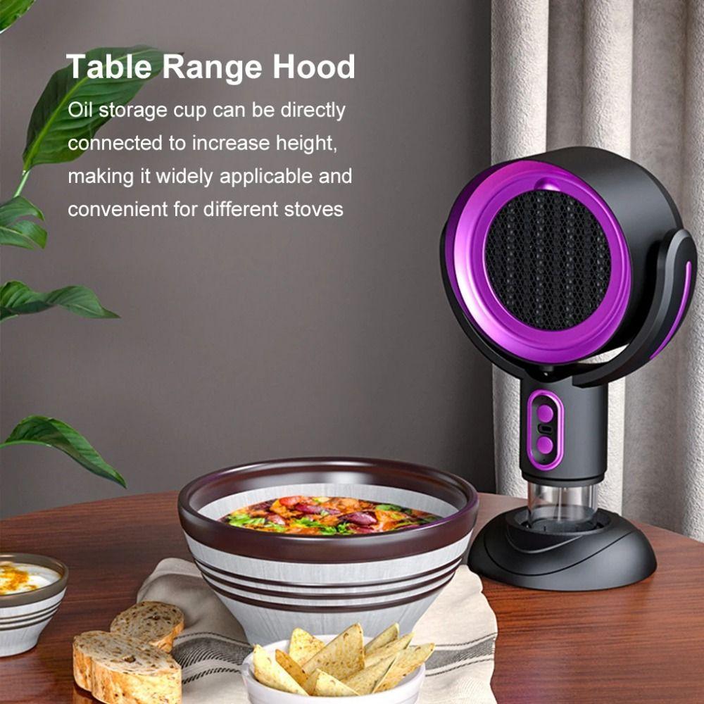 Space-Saving Desktop Range Hood Adjustable Angles Kitchen Exhaust Fan Kitchen Air Purifier BBQ