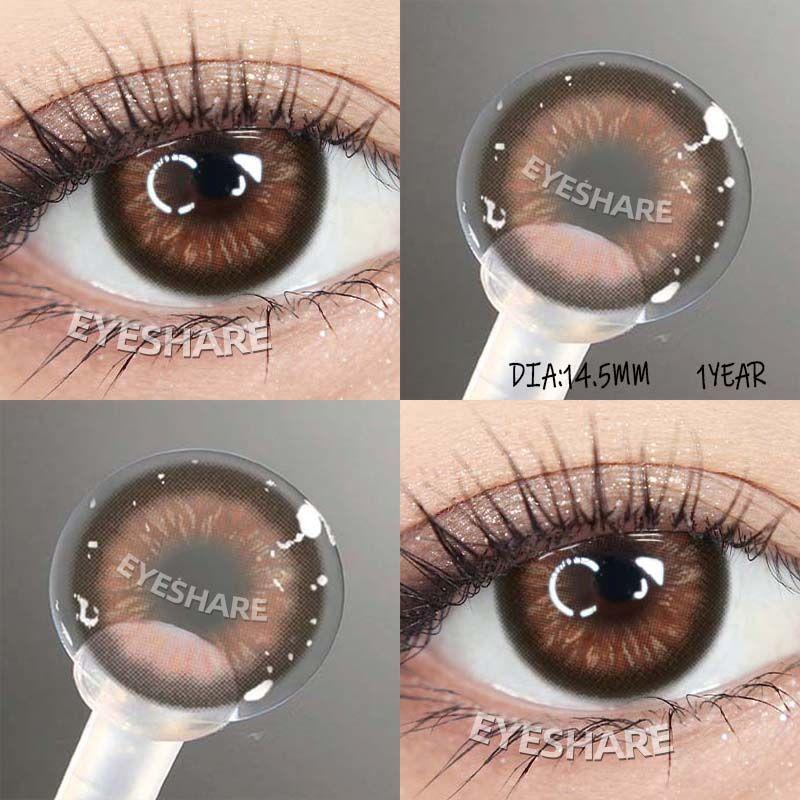 Eyeshare 2шт. Натуральные цветные контактные линзы, синие модные цветные линзы для глаз, красивые серые линзы для макияжа глаз с красивым зрачком, цветные линзы, ежегодные зеленые линзы