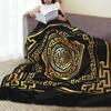Greek Key Meander Black Gold Large Blanket Multi-function Flannel Sofa Throw Blanket for Home Bedroom Outdoor Throws Bedspread