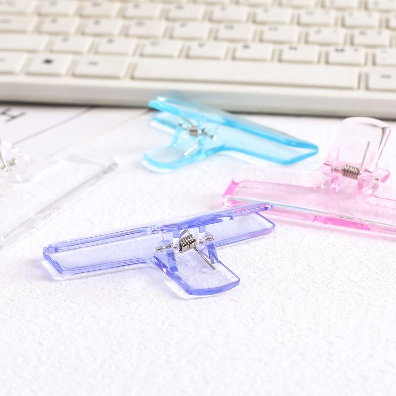 1 Piece Transparent Acryllic Paper Clip Simplicity Korean Fashion Non-sticky Memo Pad Clip Beautiful Snack Seal Clip Student
